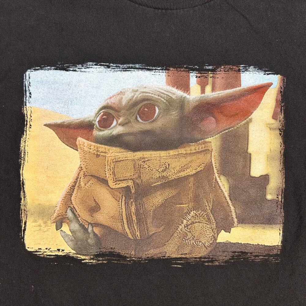 Star Wars The Mandalorian Baby‎ Yoda Mad Engine Graphic T-Shirt Black Men's XL